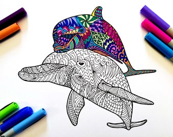 Dauphins - Coloriage animaux PDF