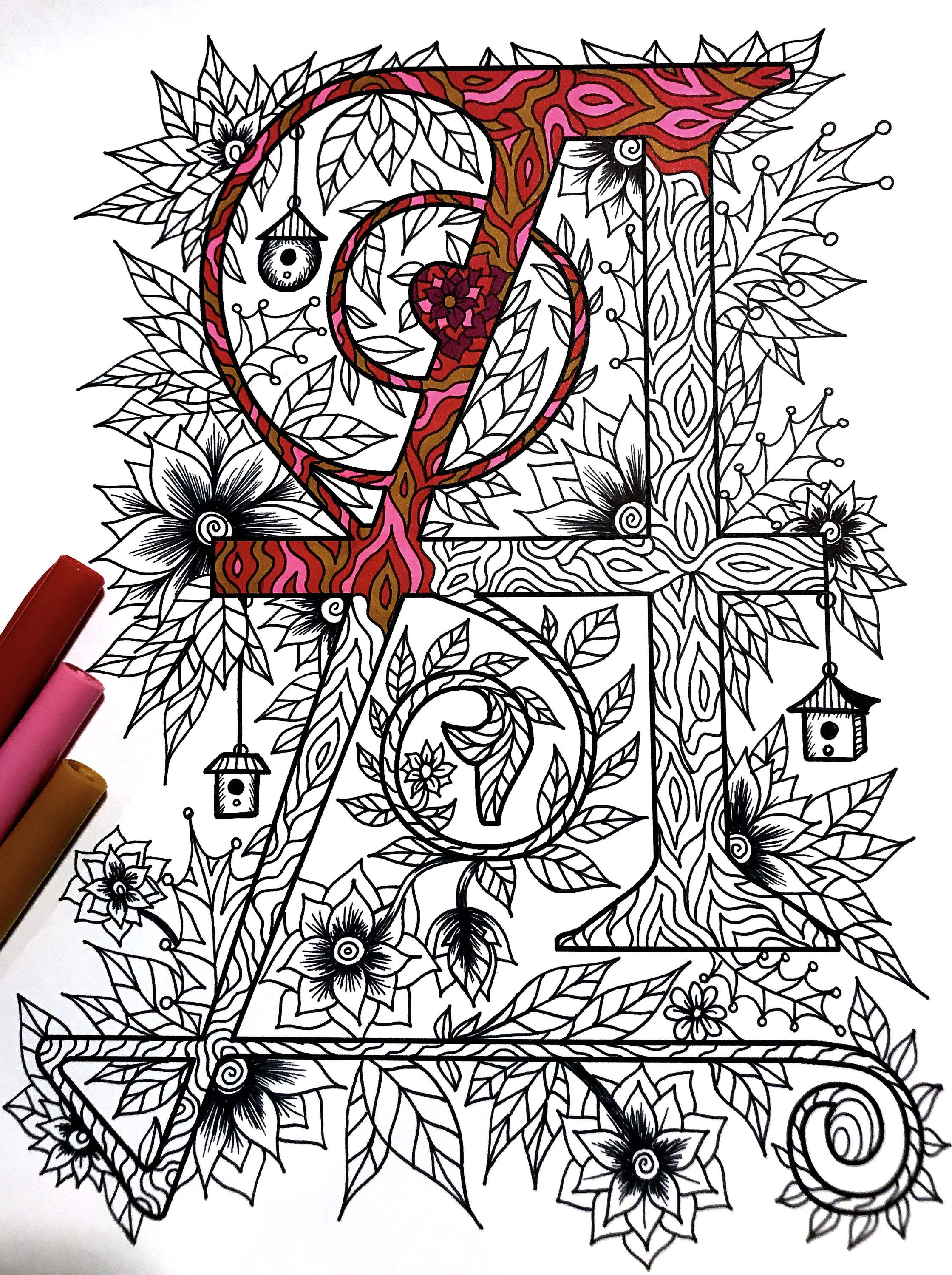 Letter A Coloring Page Inspired by the Font penelope - Etsy