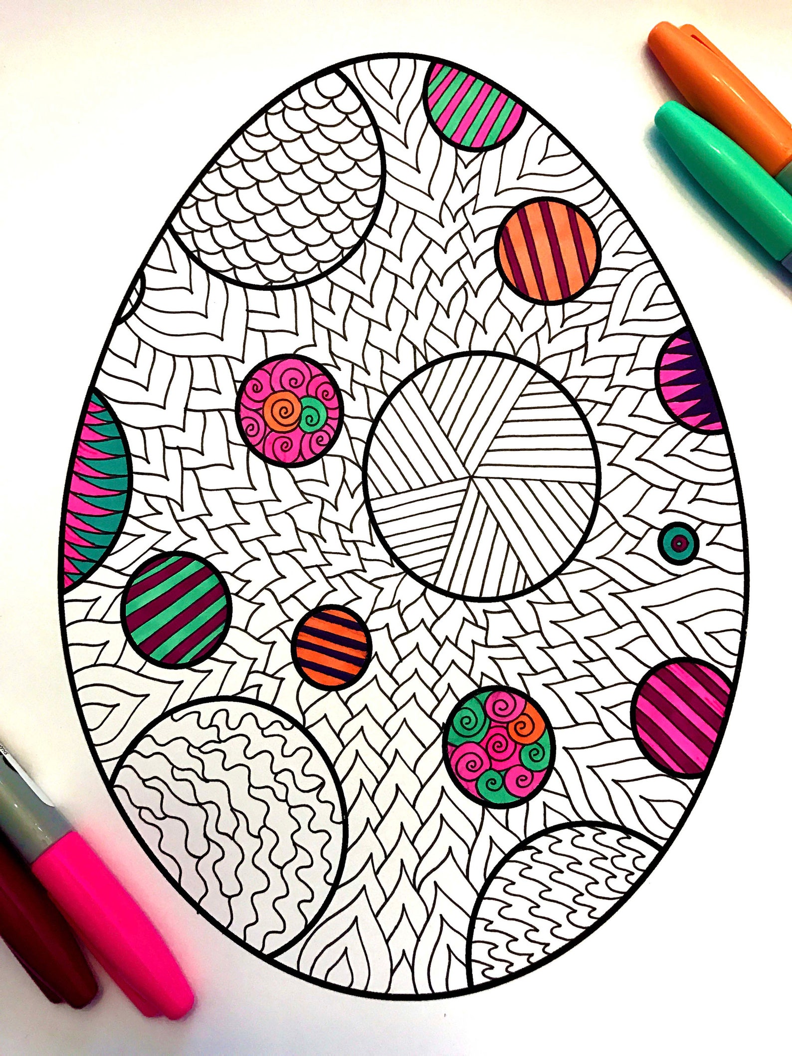 Polka Dot Easter Egg PDF Coloring Page - Etsy
