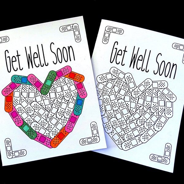 Get Well Soon Bandaid Card - Etsy