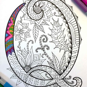 Letter Q Coloring Page - Inspired by the font &quot;Harrington&quot;