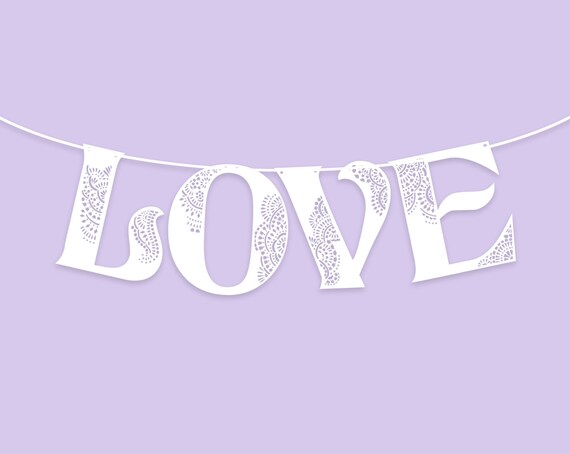 Lace Love Banner Clipart Svg Dxf Cut File Clipart Etsy
