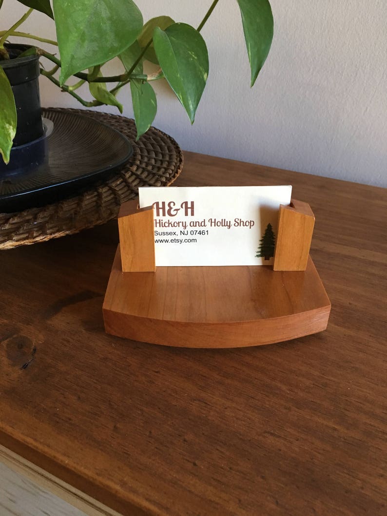 Business Card Holder Client Gift Idea Corporate Gift Wood Etsy