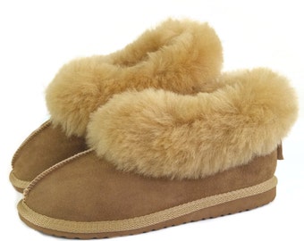 Ladies Women's Premium Sheep Wool 100% Pure Genuine Twin-face Sheepskin Moccasins Slippers EVA Sole LIVIA