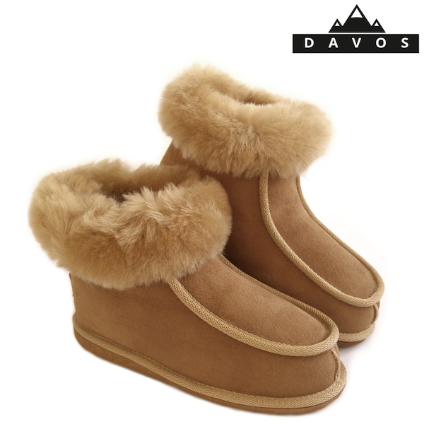 New Ladies Women's Premium 100%  Pure Twinface Sheepskin Boots Slippers EVA Sole UGG Style