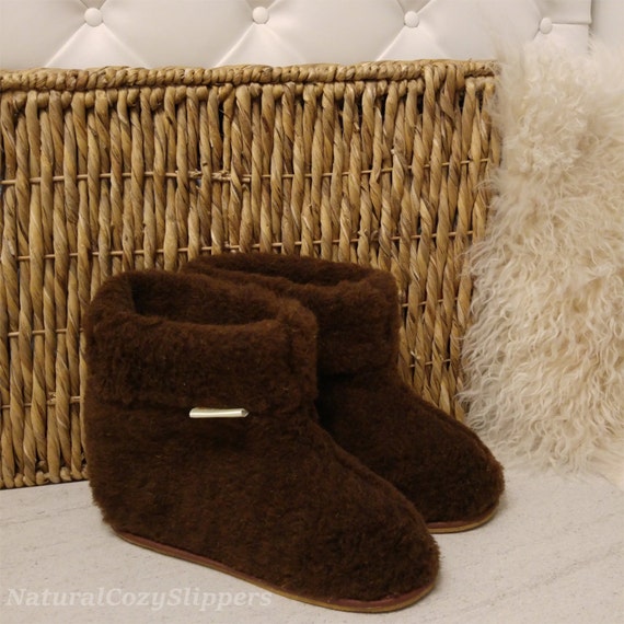 WOOL MEN/'S GENUINE SHEEPSKIN SLIPPERS BOOTS 100/% PURE