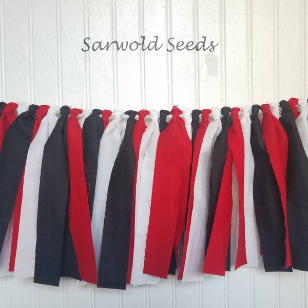 Red, White, Black Fabric Banner,  High Chair Banner,  Cake Smash Banner,  Birthday Banner, Graduation Banner