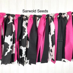 Hot Pink Cow Birthday Banner, Barnyard Birthday, High Chair Banner, Baby Shower, Cake Smash Banner