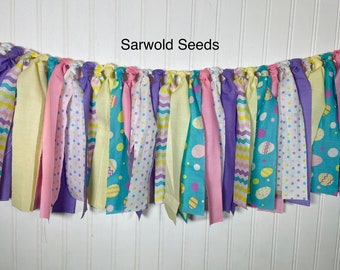 Easter, Spring Fabric Banner, Birthday, Highchair, Shower, Mantle, Home Decor, Cake Smash, Photo Shoot