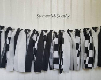 Black and White Checkered Fabric Banner, Fast One Birthday, Two Fast Birthday, High Chair Banner, Cake Smash Banner, Baby Shower Banner