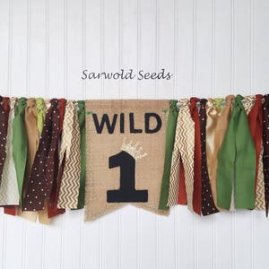 Wild Thing, Wild One, Crown, Forest, Brown, Green, Birthday, Highchair, Cake Smash, Photo Shoot, Party, Rag Tie