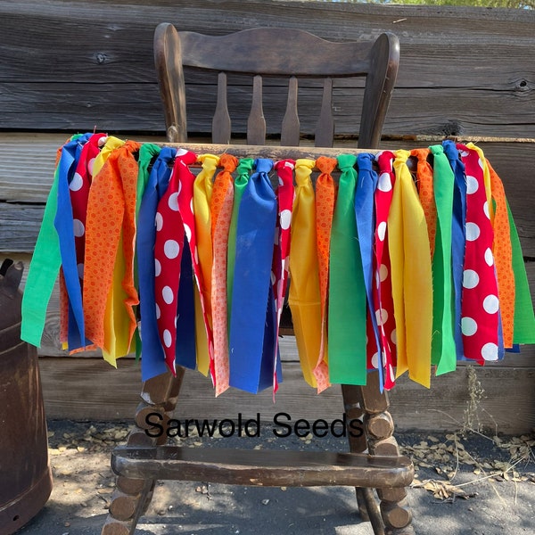 Primary Color (Lime Green) Fabric Banner, Highchair, Birthday, Cake Smash