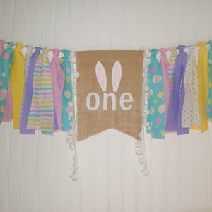 Easter, Rabbit, Spring, Fabric Banner, Birthday, Highchair, Cake Smash ...