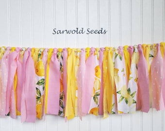 Lemonade Fabric Banner, Pink Lemonade Birthday Banner, High Chair Birthday Banner, Baby Shower Banner, Cake Smash, Photo Shoot, Back Drop