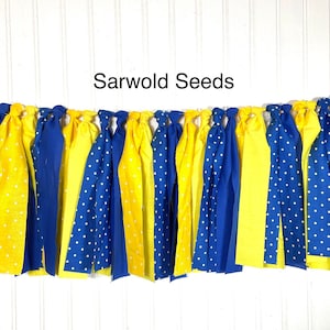 Blue and Yellow High Chair Banner, Cake Smash Banner, Birthday Banner, Graduation Banner, Baby Shower Banner