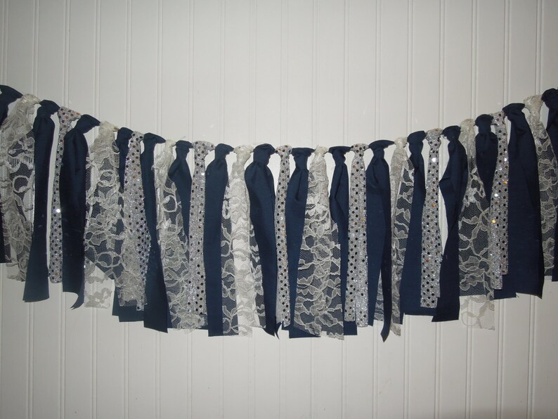Wedding Birthday Silver Shower Lace Newborn Navy Back Drop Highchair Photo Shoot Fabric Banner Cake Smash