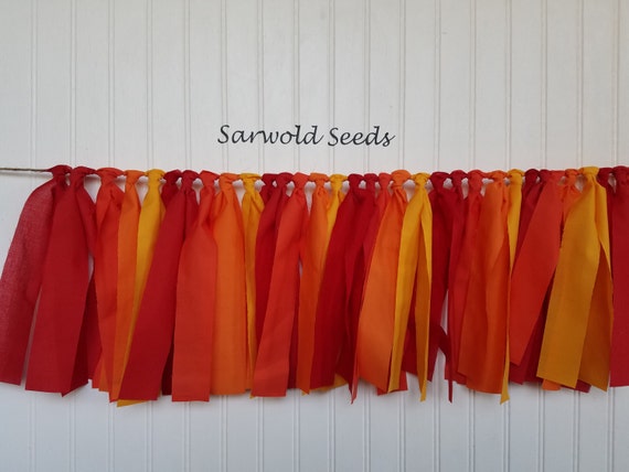 Lion, Red, Orange, Yellow, Fabric Banner, Birthday, Highchair, Shower, Photo Shoot Prop, Cake Smash, Bunting, Rag Tie