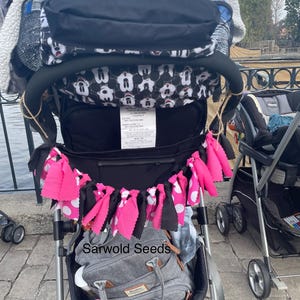 Etiqueta de identificación para cochecitos de bebé, pancarta de tela, buscador de cochecitos de bebé Minnie-Bright Pink
