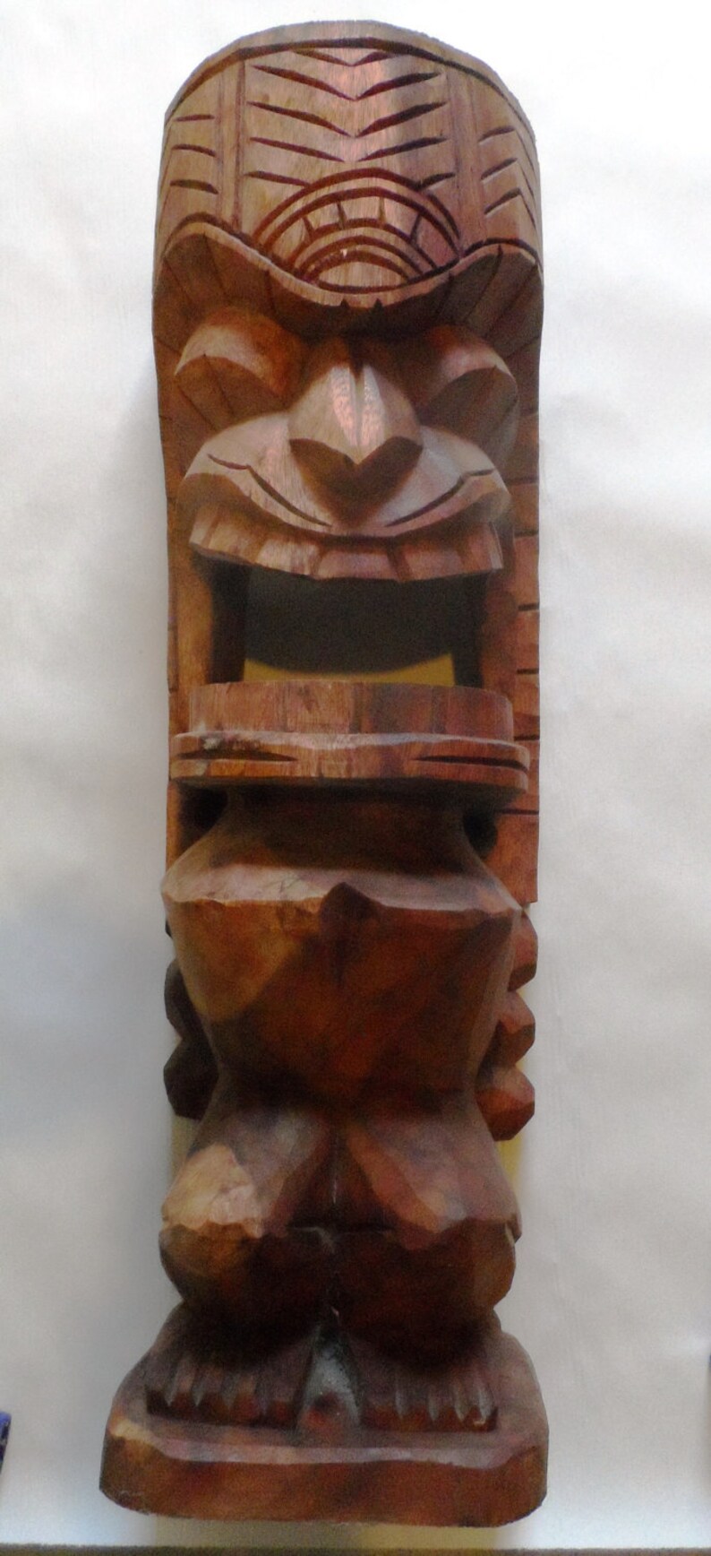Tiki wood carving tkibtrn26 Etsy
