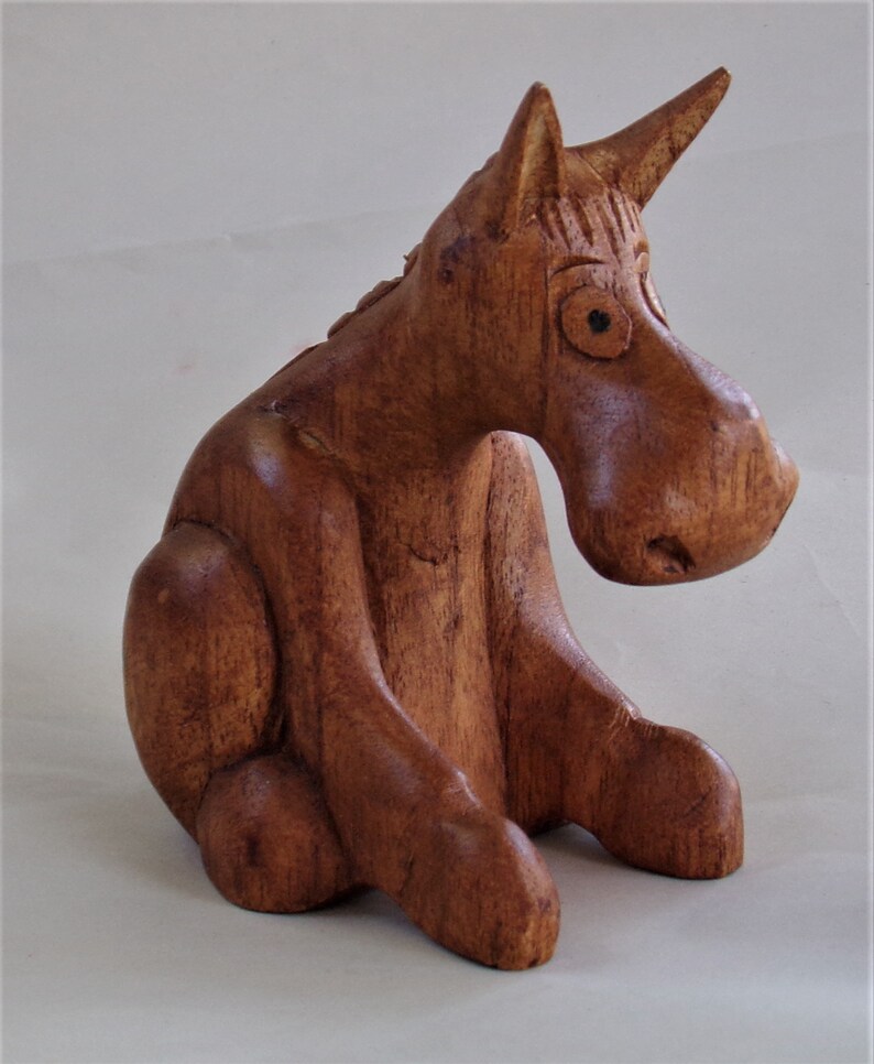 Donkey wood carving dnkSt_4 | Etsy