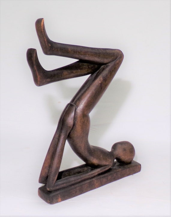 Yoga wood carving yog_9.5 Etsy