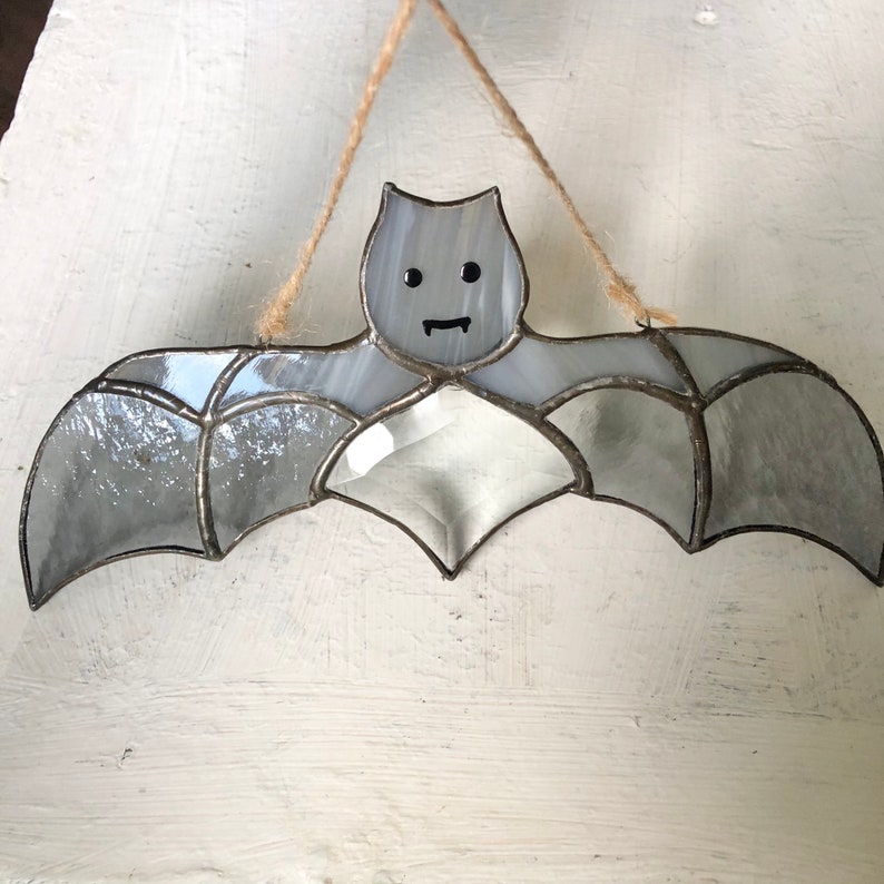 Stain glass bat Halloween Window Decoration Black Bat Etsy