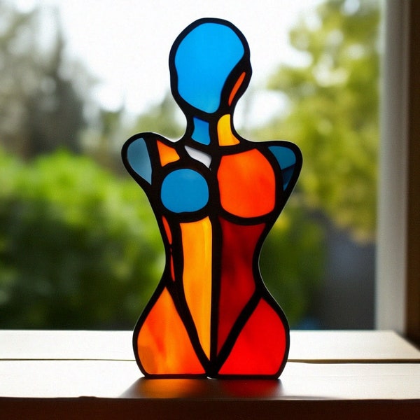 Body underwear Lady Girl Stained Glass Suncatcher Nude Woman window Hanging Female Home Decoration Queen gifts idea Aesthetic briefs thong