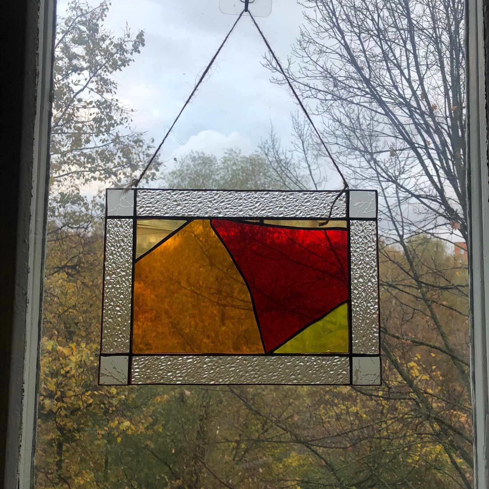 Custom stained glass rectangular panel Christmas Suncatcher Etsy