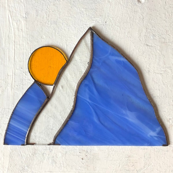 Stained Glass Mountain Scape Etsy