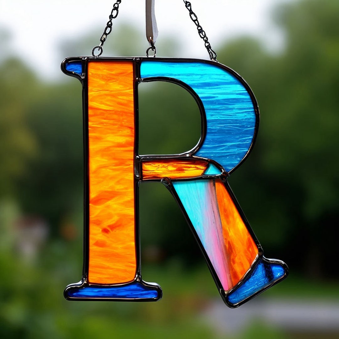 Alphabet Series Letter r Stained Glass Letters Suncatcher Colorful