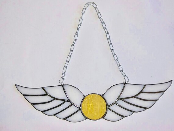 golden snitch stained glass suncatcher harry potter fan etsy