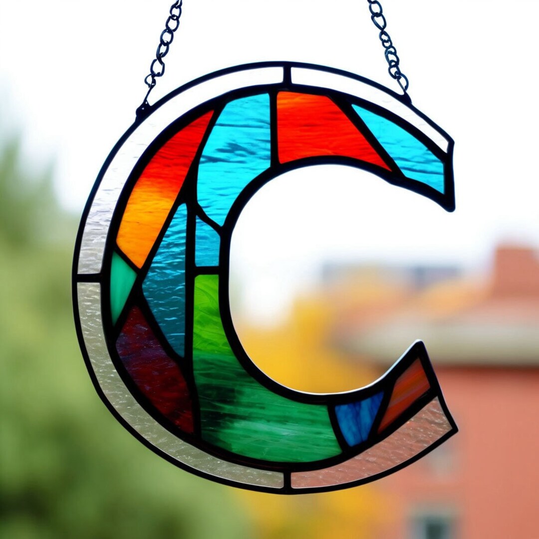 Alphabet Series Letter C Stained Glass Letters Suncatcher Colorful