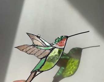 Stained glass Hummingbird suncatcher window hangings Home and garden decor Mother's Day gift