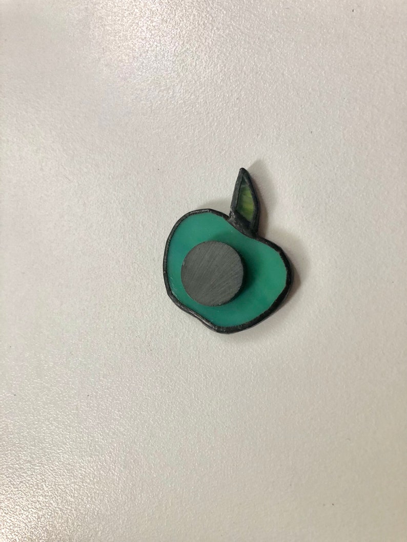 Stain Glass Apple refregerator Magnet Magnetic green fruit Decor Classroom Magnet Creative Gift idea Trendy Magnet Locker Magnet Green apple