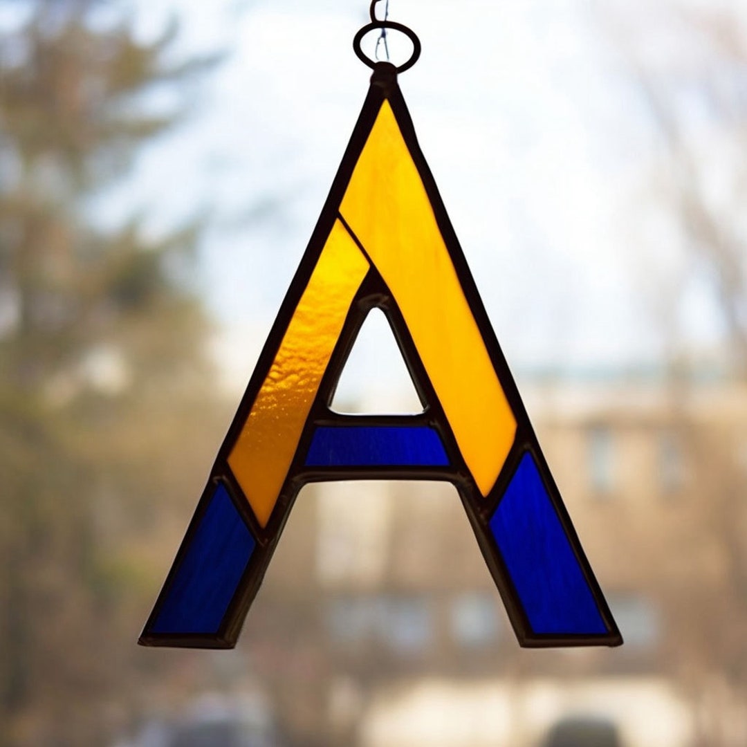 Alphabet Series Letter a Stained Glass Letters Suncatcher Colorful