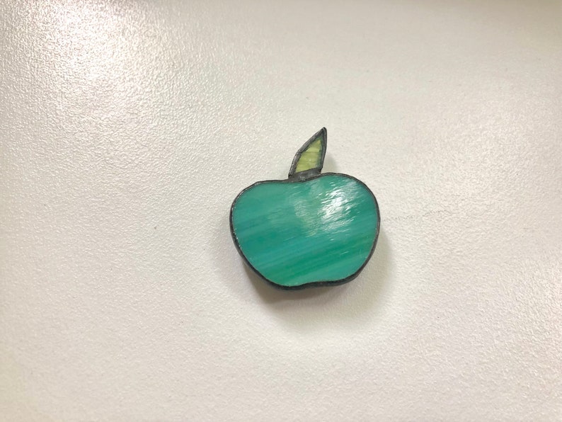 Stain Glass Apple refregerator Magnet Magnetic green fruit Decor Classroom Magnet Creative Gift idea Trendy Magnet Locker Magnet Green apple
