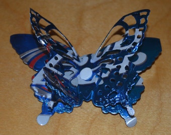 Recycled Aluminum Can Butterfly Magnet – Upcycled Beer Can Art