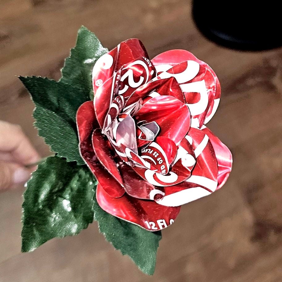 Rosa De Hierro Forjado Eterno Forjado Mano (rojo/negro) | Cuotas Sin Interés