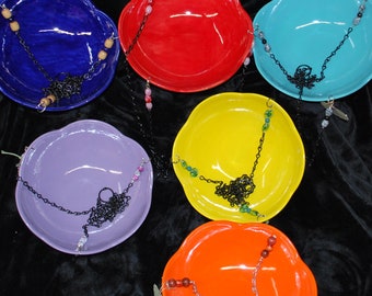 Brighten The World Bird Bath / Bird Feeder Handmade Pottery. Pick your own color.