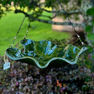 Handmade Bird bath  Hanging Pottery Leaf Bird Bath/Feeder-Custom Made from Garden Leaves || Free Delivery
