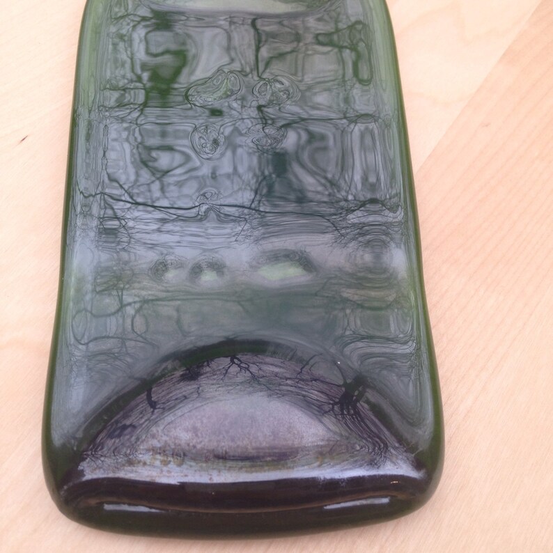 Imperfect Green Glass Wine Bottle Cheese Tray image 4