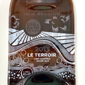 Imperfect New Belgium Le Terroir Dry Hopped Sour Ale Beer Bottle Spoon Rest, Flattened Bottle image 2