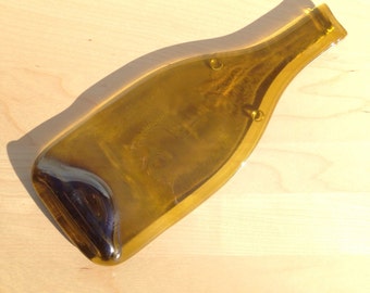 Imperfect Amber Glass Wine Bottle Cheese Tray