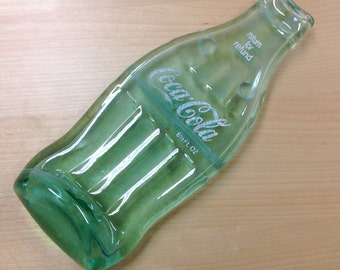 Second Quality Melted Soda Bottle Spoon Rest, Vintage Bottle, Antique Coca Cola Flattened Bottle Spoon Holder, Flat Soda Bottle