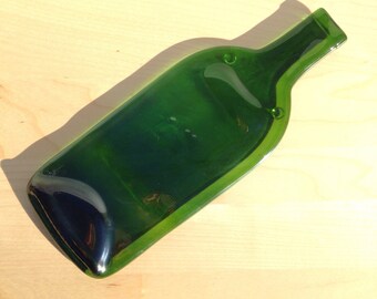 Imperfect Green Glass Wine Bottle Cheese Tray