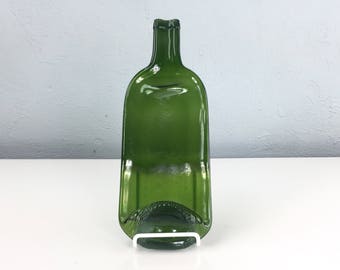 Imperfect Green Glass Wine Bottle Cheese Tray, Spoon Rest