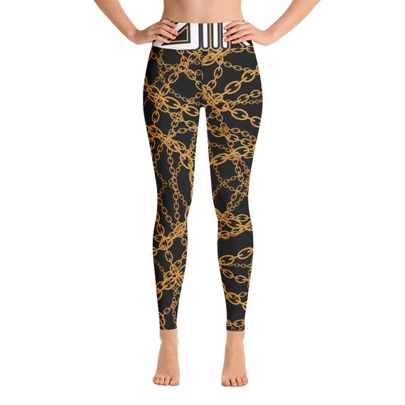 DDIIRO Gold Chain Yoga Leggings