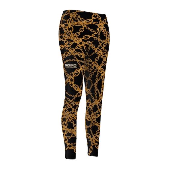DDIIRO Women's Gold Chain Casual Leggings