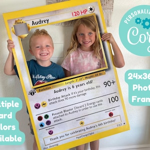Trading Card Birthday Photo Frame: 24x36 Editable Template (Digital Download)
