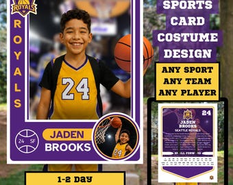 Custom Sports Trading Card Costume | DIY Wearable Sports Card | Editable Design | Baseball Card | Personalized | Halloween Costume"